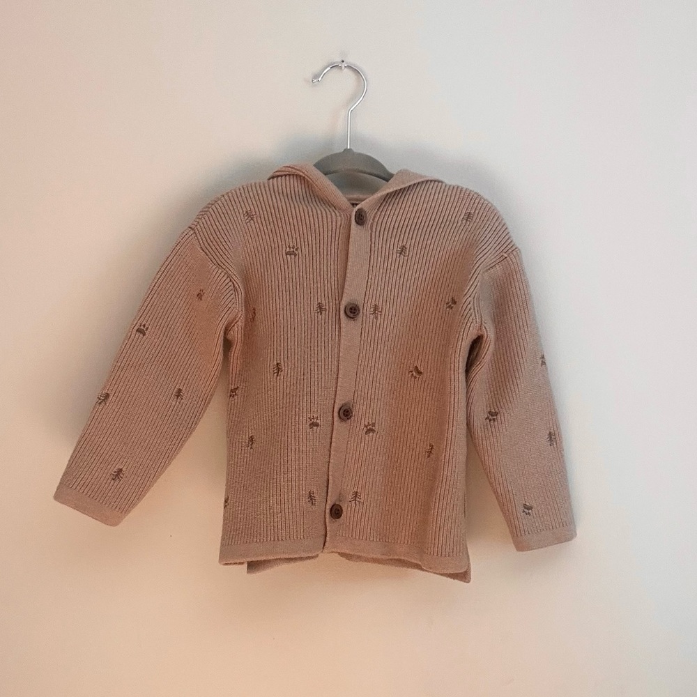 Zara Boys Tree Hooded Cardigan Size 12-18M